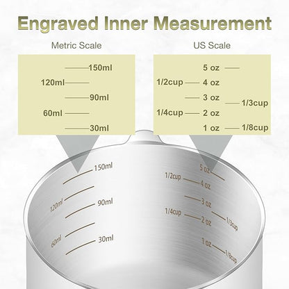 1PCS 3/4Cup Single Measuring Cup, Etched Inner Scale Stainless Steel Measure - Image 3