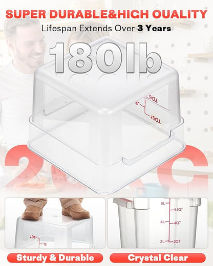 4QT NSF Food Storage Containers: 8 PCS Commercial Clear Food Storage Containers - Image 6