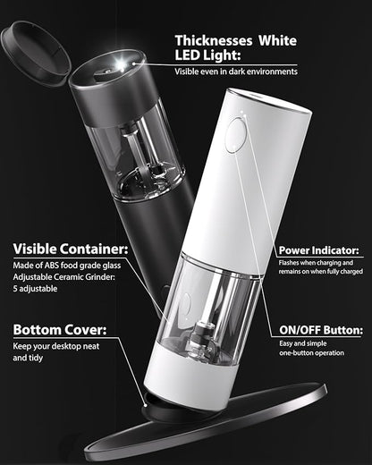 Upgraded Larger Capacity Electric Salt and Pepper Grinder Set Rechargeable - Image 7