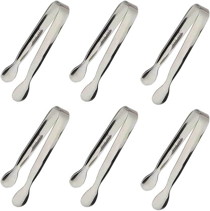 6PCS Ice Tongs Mini Sugar Tongs 4.25Inch Stainless Steel Kitchen Utensils Set by Sunenlyst
