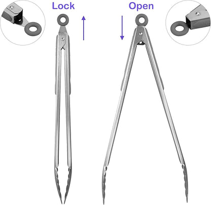 304 Stainless Steel Kitchen Cooking Tongs - Image 3
