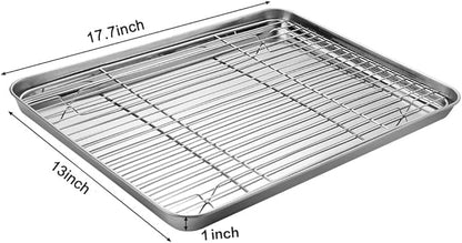 MCIRCO 6 Piece Stainless Steel Baking Sheet - Image 2