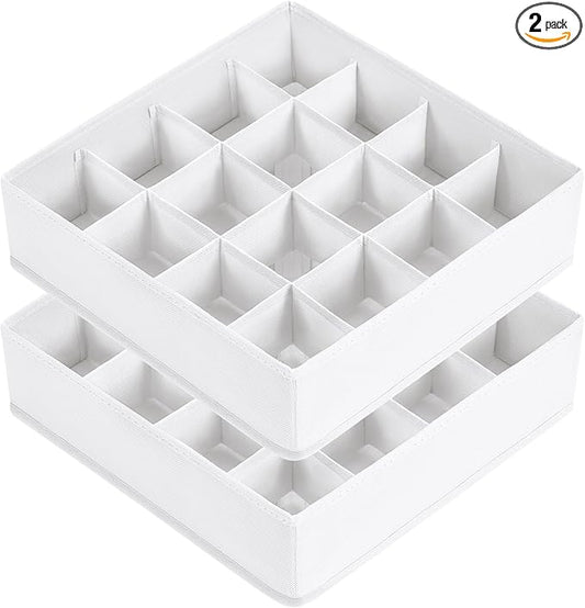 Joyoldelf Sock Drawer Organizer Divider, 16-Cell Underwear Organizers and by APPRECIATELIFERELAXYOURSOUL