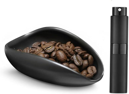 Coffee Bean Dosing Cup and Spray Bottle Set, Ceramic Single Dosing Tray - Image 2