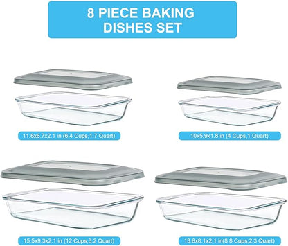 KOMUEE 8 Pieces Glass Baking Dish - Image 2