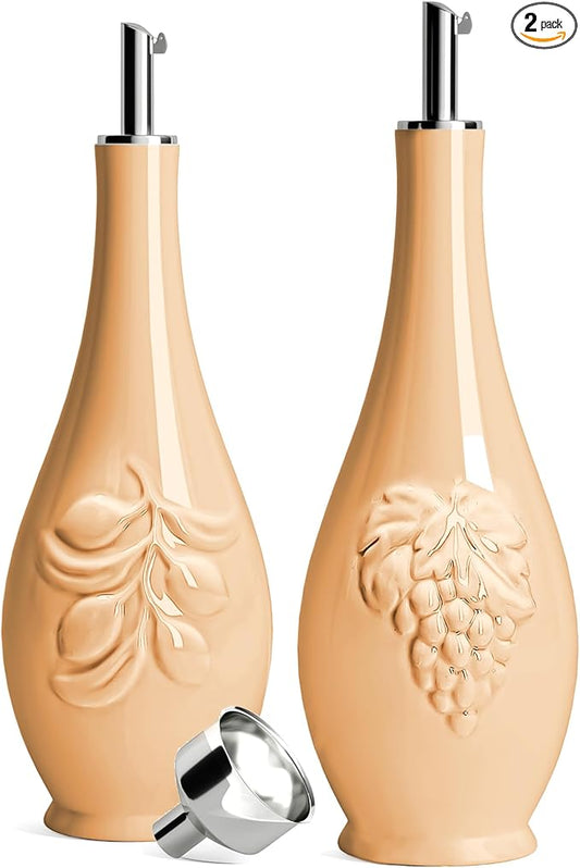 HOMBENE Porcelain Oil and Vinegar Dispenser, 16oz Oil Dispenser by HOMBENE