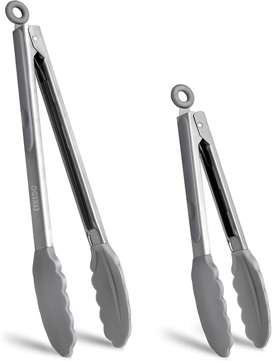 Tongs for Cooking, 600ºF High Heat-Resistant Stainless Steel Kitchen Tongs by EEKEDO