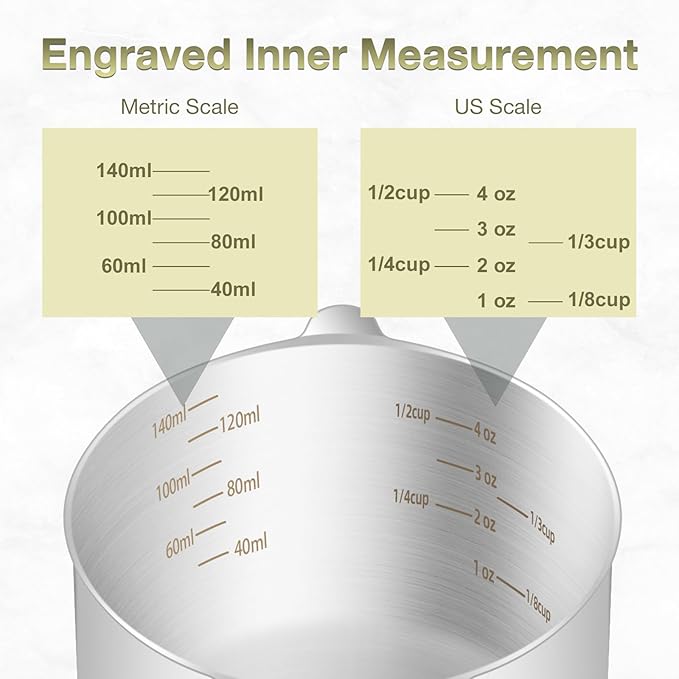 1PCS 2/3Cup Single Measuring Cup, Etched Inner Scale Stainless Steel Measure - Image 3