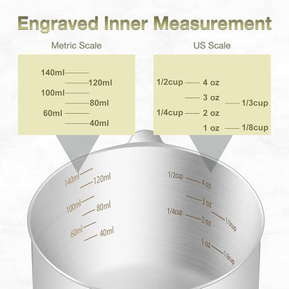 1PCS 2/3Cup Single Measuring Cup, Etched Inner Scale Stainless Steel Measure - Image 3