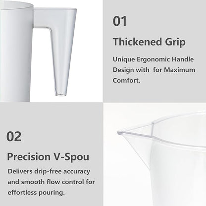 Food-Grade Plastic Measuring Pitcher – 32 Ounce & 4 Cups Measuring Cups - Image 5