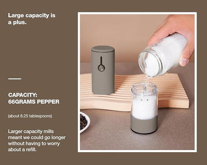 Stainless Steel Rechargeable Electric Salt and Pepper Grinder Set – USB Charging - Image 3