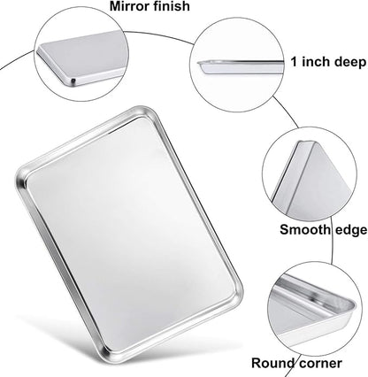 TeamFar Baking Sheet, Stainless Steel Baking Pan Cookie Sheet, Healthy & Non - Image 7