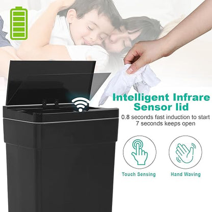 BestOffice 13 Gallon Trash Can Automatic Kitchen Trash Can Touch Free - Image 3