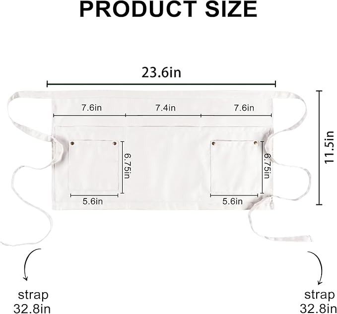 Server Apron with 5 Pockets - Image 3