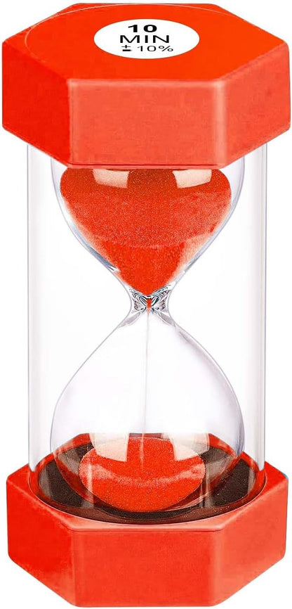 10 Minute Hourglass Sand Timer, Unbreakable Red Hourglass Sand Watch 10 Min by YLTIMER