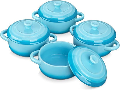 LOVECASA Mini Cocotte Set, 12 OZ Small Casserole Dishes by LOVECASA