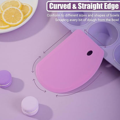 Sapid Silicone Bowl Scraper Flexible Curved Edge, Food Grade Bench Dough Scraper - Image 4