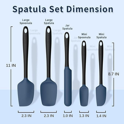 Coukre Silicone Spatula Set of 5, High Temperature Resistant, Food Grade - Image 2