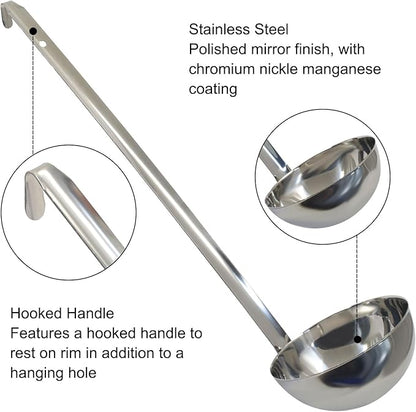 10 Oz Stainless Steel Ladle, Portioning and Serving Soup and Stew in - Image 3