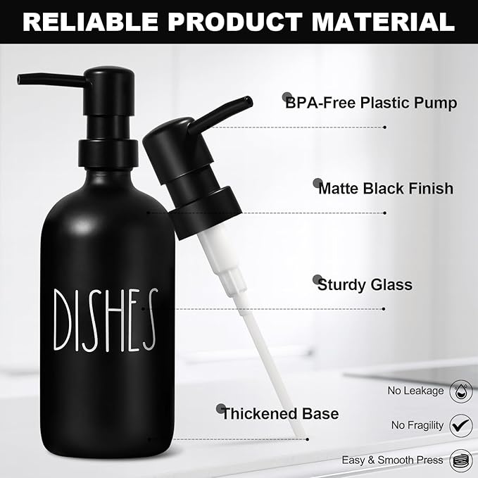 Kitchen Soap Dispenser Set, 16.9 fl oz Hand and Dish Soap Dispensers - Image 3