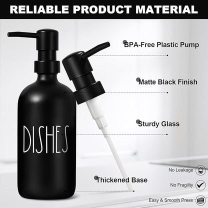 Kitchen Soap Dispenser Set, 16.9 fl oz Hand and Dish Soap Dispensers - Image 3