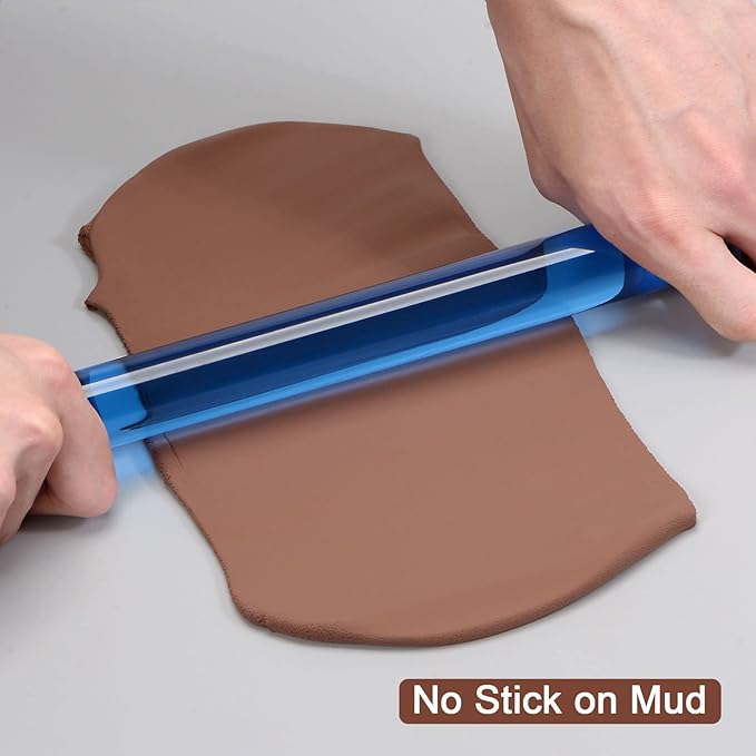 HARFINGTON Acrylic Clay Roller 8 Inch x 1 Inch Solid Non-Stick Plastic Round - Image 5