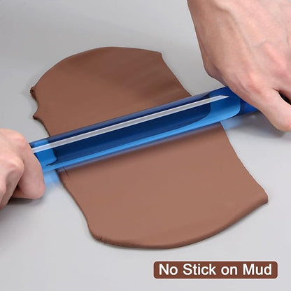 HARFINGTON Acrylic Clay Roller 9 Inch x 1 Inch Solid Non-Stick Plastic Round - Image 5