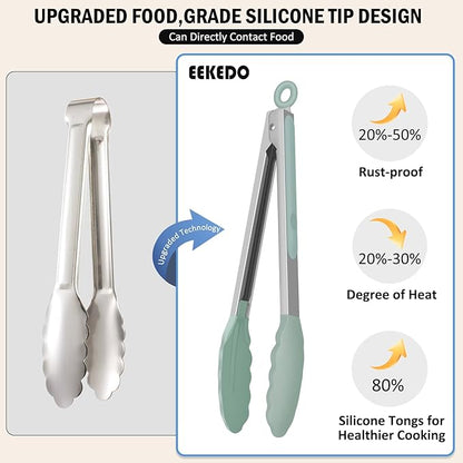 Tongs for Cooking, 600ºF High Heat-Resistant Stainless Steel Kitchen Tongs - Image 9