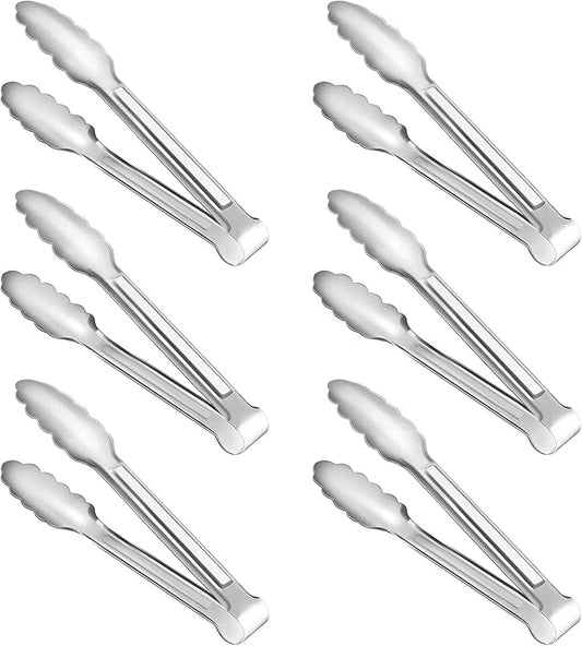 6 Pack Serving Tongs Kitchen Tongs, Buffet Tongs, Stainless Steel Food Tong by Must-havesForYourKitchen