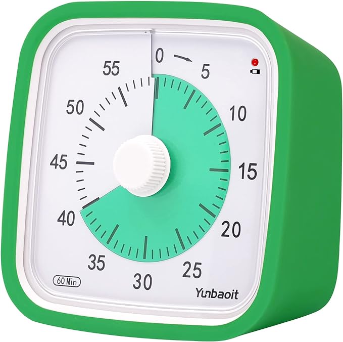 Yunbaoit Visual Timer with Protective Case, 60 Minute Silent Countdown Timer by Yunbaoit