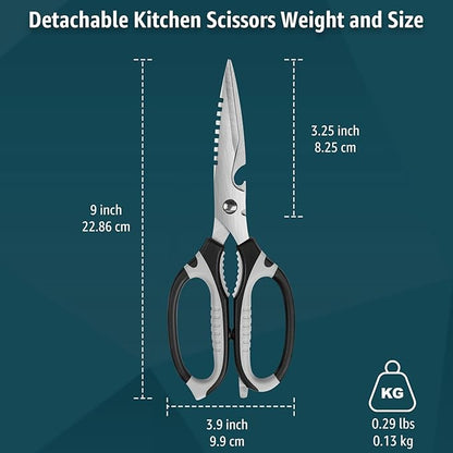 BoFuYuan Kitchen Scissors, 9-Inch Heavy Duty Multipurpose Food Cutting Shears - Image 4