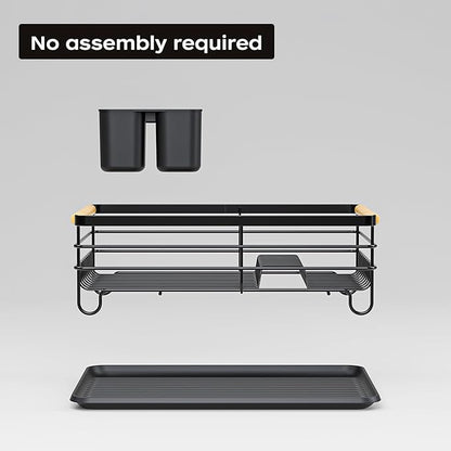 Dish Racks for Kitchen Counter: Wooden Handles, Thickened Metal, No Assembly. - Image 6