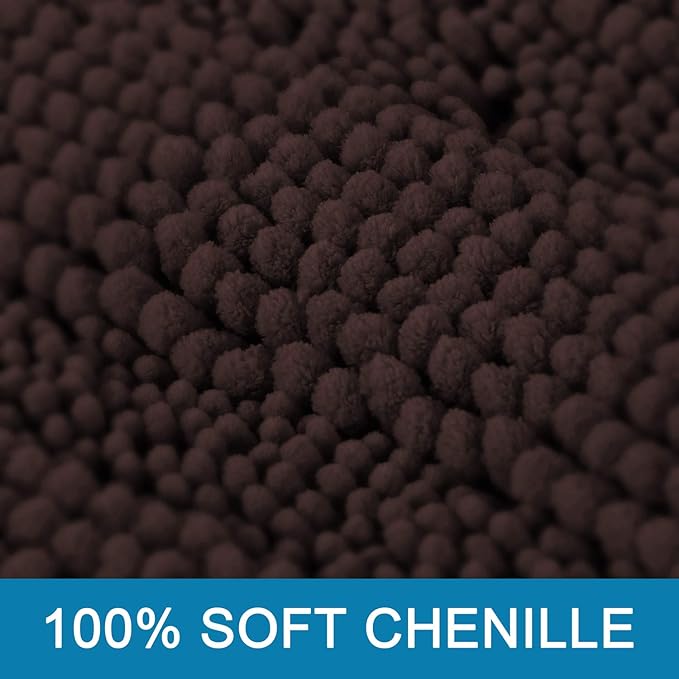 Non Slip Thick Shaggy Chenille Bathroom Rug Mat Set Extra Soft and Absorbent - Image 3