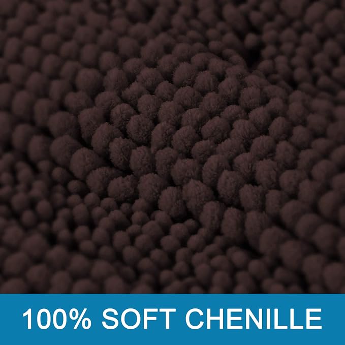 Non Slip Thick Shaggy Chenille Bathroom Rug Mat Set Extra Soft and Absorbent - Image 3