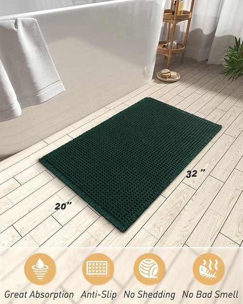 AMOAMI Upgraded Waffle Bath Mat, Super Absorbent Non Slip Bath Mats - Image 2