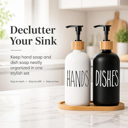 Dish Soap Dispenser for Kitchen Sink.Glass Hand Soap Dispenser, Modern - Image 3