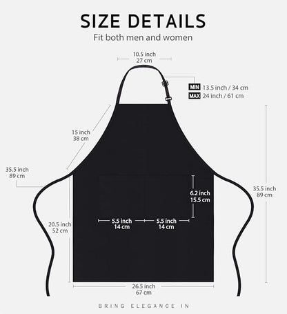 Syntus 12 Pack Bib Apron, Unisex Aprons Adjustable Thicker Version Waterdrop - Image 2