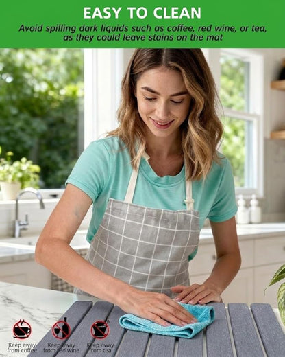 Stone Drying Mat for Kitchen Counter 16x24 Inch, Diatomaceous Dish Drying Mat - Image 3
