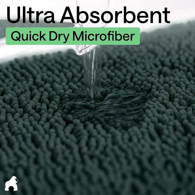 GORILLA GRIP Bath Rug Mat 44x26, Soft Absorbent Chenille, Quick Dry Microfiber - Image 5