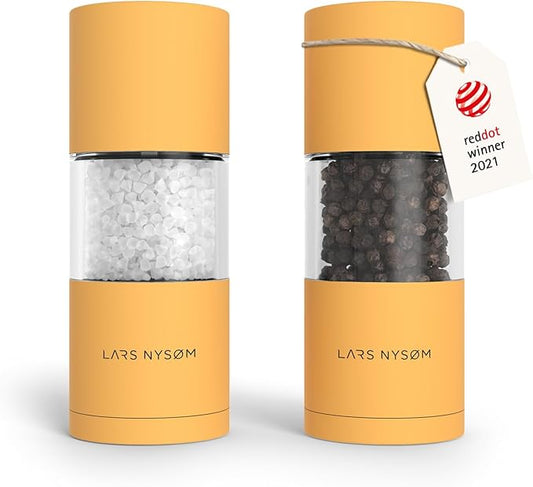 LARS NYSØM Salt and Pepper Grinder Set, Manual Salt and Pepper Mills by LN