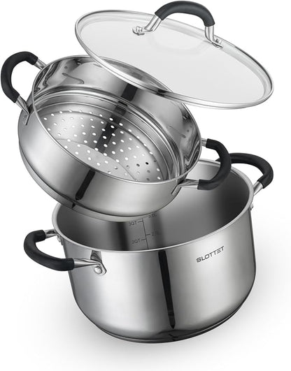 SLOTTET 6 Quart Stainless Steel Stock Pot by SLOTTET