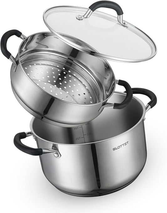 SLOTTET 6 Quart Stainless Steel Stock Pot by SLOTTET