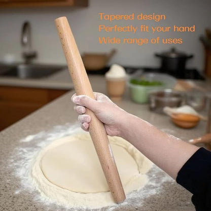 French Rolling Pin, 16 Inches Wooden Rolling Pin - Image 4