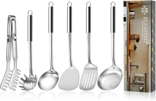 Pleafind Stainless Steel Cooking Utensils Set, Nonstick Kitchen Tools by Pleafind