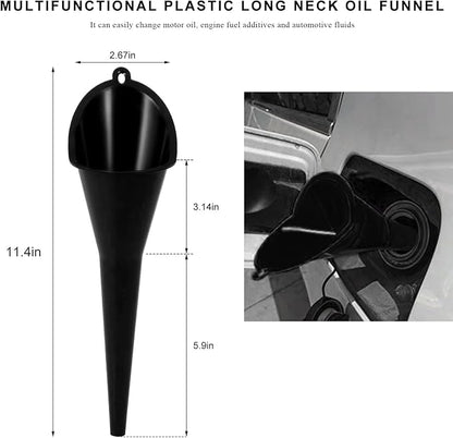 2 PCS Oil Funnel, Plastic Long Neck Multi-Purpose Spill Saver Funnel, Engine - Image 2