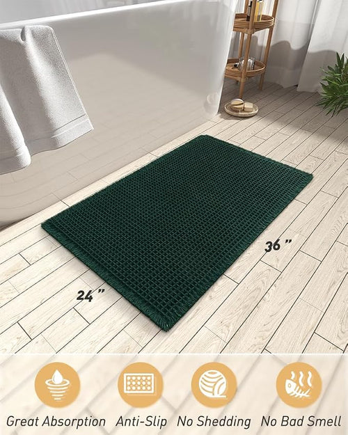 AMOAMI Upgraded Waffle Bath Mat, Super Absorbent Non Slip Bath Mats - Image 2