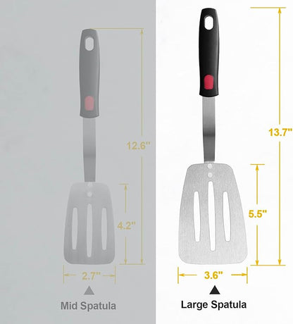 Stainless Steel Spatula, Flexible Metal Slotted Turner - Image 8