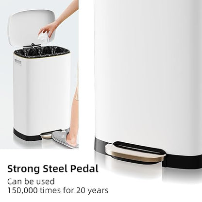 KdbK 13 Gallon Trash Can with Lid, 50L Fingerprint Proof Stainless Steel - Image 4