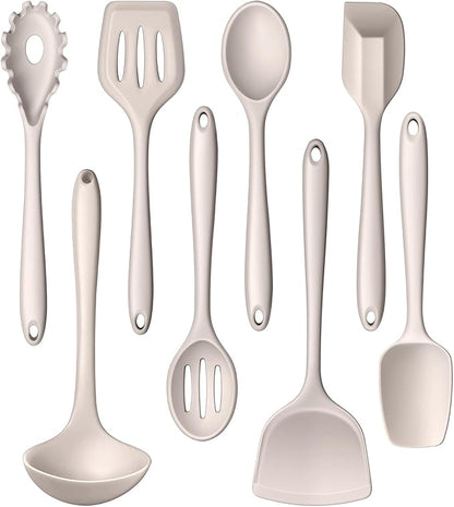 LIANYU 8Pcs Kitchen Cooking Utensils Set, Silicone Cooking Utensil Set by LIANYU