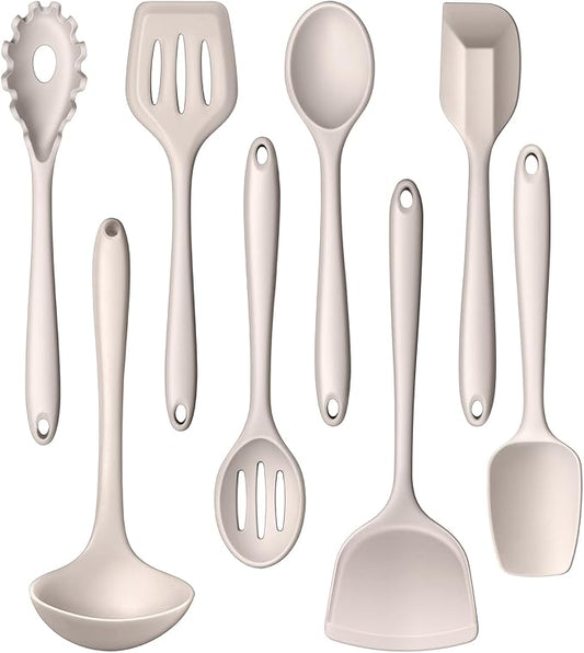 LIANYU 8Pcs Kitchen Cooking Utensils Set, Silicone Cooking Utensil Set by LIANYU